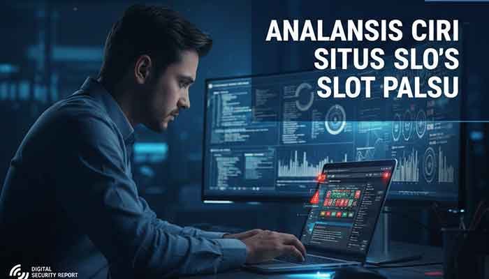 Analis keamanan siber memeriksa ciri situs slot palsu pencuri data pribadi