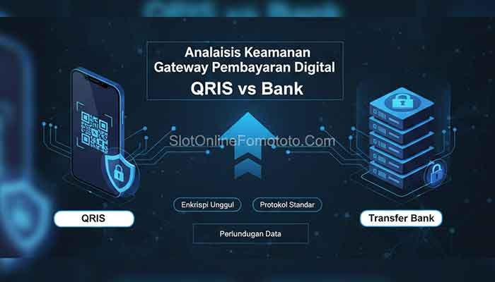 Ilustrasi perbandingan keamanan bayar QRIS dan transfer bank