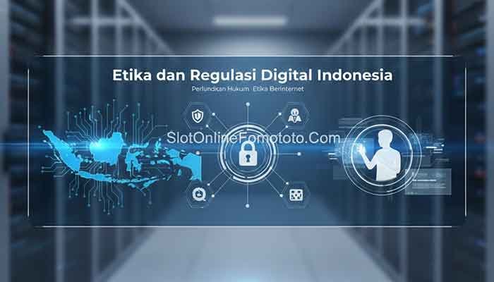 Ilustrasi Undang-Undang ITE dan keamanan digital slot online